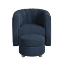 Manufacturer Color_Blue -- Delaney 1260BU Swivel Chair with Ottoman IMAGE 1