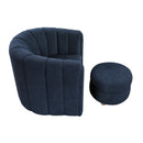  Manufacturer Color_Blue -- Delaney 1260BU Swivel Chair with Ottoman IMAGE 2