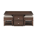  Homelegance Claremore 3500-30 Cocktail Table with two Ottomans IMAGE 1