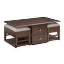  Homelegance Claremore 3500-30 Cocktail Table with two Ottomans IMAGE 2