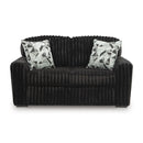  Manufacturer Color_Onyx -- Signature Design by Ashley Midnight Madness Stationary Fabric Loveseat IMAGE 2