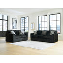  Manufacturer Color_Onyx -- Signature Design by Ashley Midnight Madness Stationary Fabric Loveseat IMAGE 5