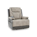  Manufacturer Color_Sand --  Signature Design by Ashley 4Z Peaceful Pause Power Leather Look Recliner IMAGE 1