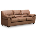  Manufacturer Color_Caramel -- Signature Design by Ashley WillowBend Stationary Leather Look Sofa IMAGE 1