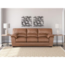  Manufacturer Color_Caramel -- Signature Design by Ashley WillowBend Stationary Leather Look Sofa IMAGE 5