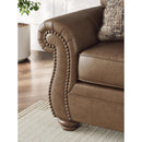  Manufacturer Color_Earth -- Signature Design by Ashley Chasemore Stationary Leather Look Loveseat IMAGE 7