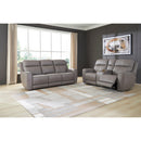  Manufacturer Color_Coin --  Signature Design by Ashley 5Z Comfort Power Reclining Leather Match Loveseat with Console IMAGE 14