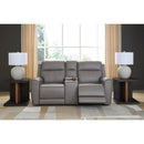  Manufacturer Color_Coin --  Signature Design by Ashley 5Z Comfort Power Reclining Leather Match Loveseat with Console IMAGE 4