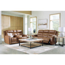  Manufacturer Color_Caramel --  Signature Design by Ashley Knightington Power Reclining Leather Match Sofa IMAGE 15