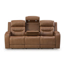  Manufacturer Color_Caramel --  Signature Design by Ashley Knightington Power Reclining Leather Match Sofa IMAGE 3