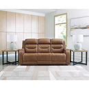  Manufacturer Color_Caramel --  Signature Design by Ashley Knightington Power Reclining Leather Match Sofa IMAGE 5