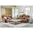  Manufacturer Color_Caramel --  Signature Design by Ashley Knightington Power Reclining Leather Match Loveseat with Console IMAGE 17