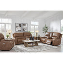  Manufacturer Color_Caramel -- Signature Design by Ashley DeepWakes Power Leather Match Recliner IMAGE 8