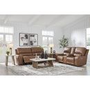  Manufacturer Color_Caramel -- Signature Design by Ashley DeepWakes Power Reclining Leather Match Loveseat with Console IMAGE 13