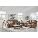  Manufacturer Color_Caramel -- Signature Design by Ashley DeepWakes Power Reclining Leather Match Loveseat with Console IMAGE 14