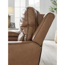  Manufacturer Color_Caramel -- Signature Design by Ashley DeepWakes Power Reclining Leather Match Loveseat with Console IMAGE 7