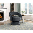  Manufacturer Color_Dark Grey -- Homelegance Lavon Swivel Fabric Chair IMAGE 7