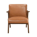  Manufacturer Color_Brown -- Homelegance Gideon Stationary Leather Look Accent Chair IMAGE 2