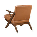  Manufacturer Color_Brown -- Homelegance Gideon Stationary Leather Look Accent Chair IMAGE 4