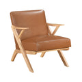  Manufacturer Color_Brown -- Homelegance Gideon Stationary Leather Look Accent Chair IMAGE 1