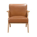  Manufacturer Color_Brown -- Homelegance Gideon Stationary Leather Look Accent Chair IMAGE 2