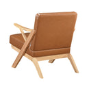  Manufacturer Color_Brown -- Homelegance Gideon Stationary Leather Look Accent Chair IMAGE 4