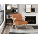  Manufacturer Color_Brown -- Homelegance Gideon Stationary Leather Look Accent Chair IMAGE 8