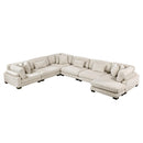  Manufacturer Color_Beige -- Homelegance Traverse Fabric 6 pc Sectional IMAGE 1