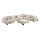  Manufacturer Color_Beige -- Homelegance Traverse Fabric 7 pc Sectional IMAGE 2