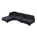 Manufacturer Color_Black -- Traverse 8555BK*2AC1CROT 4 pc Modular Sectional with Ottoman IMAGE 1