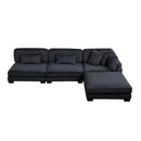  Manufacturer Color_Black -- Traverse 8555BK*2AC1CROT 4 pc Modular Sectional with Ottoman IMAGE 2