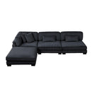  Manufacturer Color_Black -- Traverse 8555BK*2AC1CROT 4 pc Modular Sectional with Ottoman IMAGE 3