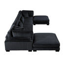  Manufacturer Color_Black -- Traverse 8555BK*2CR2AC2OT 6 pc Modular Sectional with Ottomans IMAGE 3