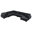  Manufacturer Color_Black -- Traverse 8555BK*2CR3ACVC 6 pc Modular Sectional with Reversible Chaise IMAGE 1