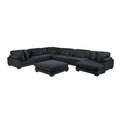  Manufacturer Color_Black -- Traverse 8555BK*2CR3ACVCOT 7 pc Modular Sectional with Reversible Chaise and Ottoman IMAGE 1