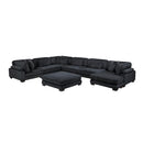  Manufacturer Color_Black -- Traverse 8555BK*2CR3ACVCOT 7 pc Modular Sectional with Reversible Chaise and Ottoman IMAGE 1
