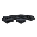  Manufacturer Color_Black -- Traverse 8555BK*2CR3ACVCOT 7 pc Modular Sectional with Reversible Chaise and Ottoman IMAGE 2