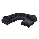  Manufacturer Color_Black -- Traverse 8555BK*3CR2ACOT 6 pc Modular Sectional with Ottoman IMAGE 1