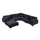  Manufacturer Color_Black -- Traverse 8555BK*3CR2ACOT 6 pc Modular Sectional with Ottoman IMAGE 2