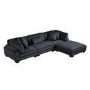 Manufacturer Color_Black -- Traverse 8555BK*4OT 4 pc Modular Sectional with Ottoman IMAGE 1