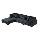  Manufacturer Color_Black -- Traverse 8555BK*4OT 4 pc Modular Sectional with Ottoman IMAGE 2