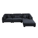  Manufacturer Color_Black -- Traverse 8555BK*4OT 4 pc Modular Sectional with Ottoman IMAGE 3
