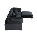  Manufacturer Color_Black -- Traverse 8555BK*4OT 4 pc Modular Sectional with Ottoman IMAGE 5