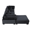  Manufacturer Color_Black -- Traverse 8555BK*4OT 4 pc Modular Sectional with Ottoman IMAGE 7