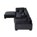  Manufacturer Color_Black -- Traverse 8555BK*4OT 4 pc Modular Sectional with Ottoman IMAGE 8
