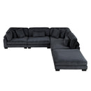  Manufacturer Color_Black -- Traverse 8555BK*5OT 5 pc Modular Sectional with Ottoman IMAGE 3