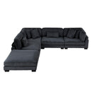  Manufacturer Color_Black -- Traverse 8555BK*5OT 5 pc Modular Sectional with Ottoman IMAGE 4