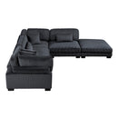  Manufacturer Color_Black -- Traverse 8555BK*5OT 5 pc Modular Sectional with Ottoman IMAGE 5