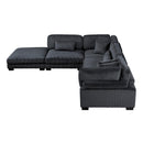  Manufacturer Color_Black -- Traverse 8555BK*5OT 5 pc Modular Sectional with Ottoman IMAGE 6