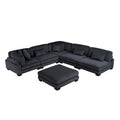  Manufacturer Color_Black -- Traverse 8555BK*6OT 6 pc Modular Sectional with Ottoman IMAGE 1